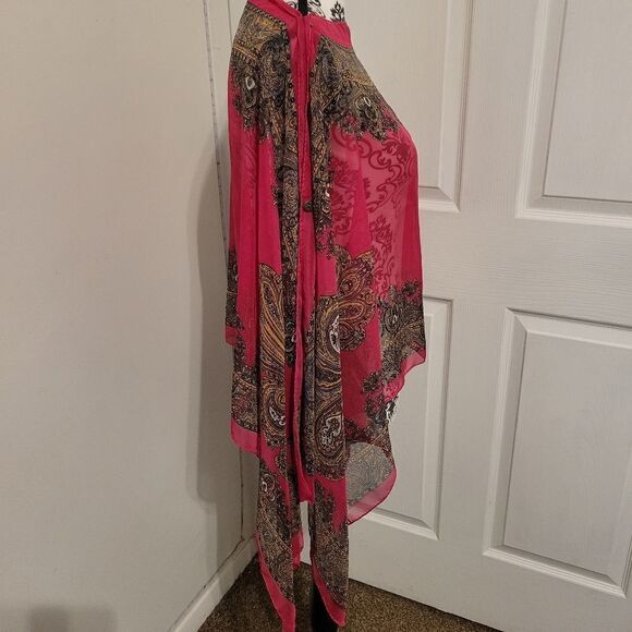 Classic paisley printed chiffon shawl - Picture 3 of 7